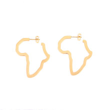 Stainless steel map earring custom african map earrings hoop for women